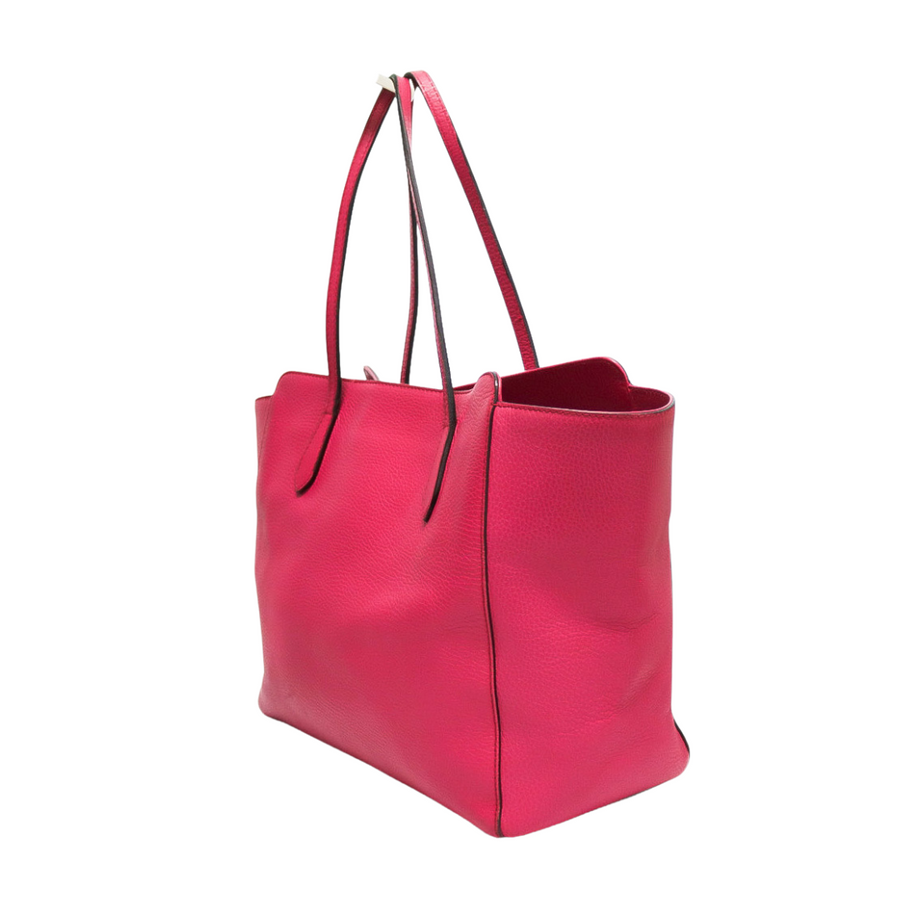 PREOWNED GUCCI LEATHER SWING MEDIUM TOTE