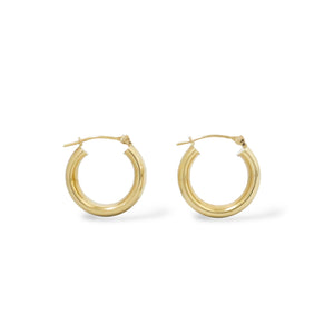 YELLOW GOLD SMOOTH HOOP EARRINGS