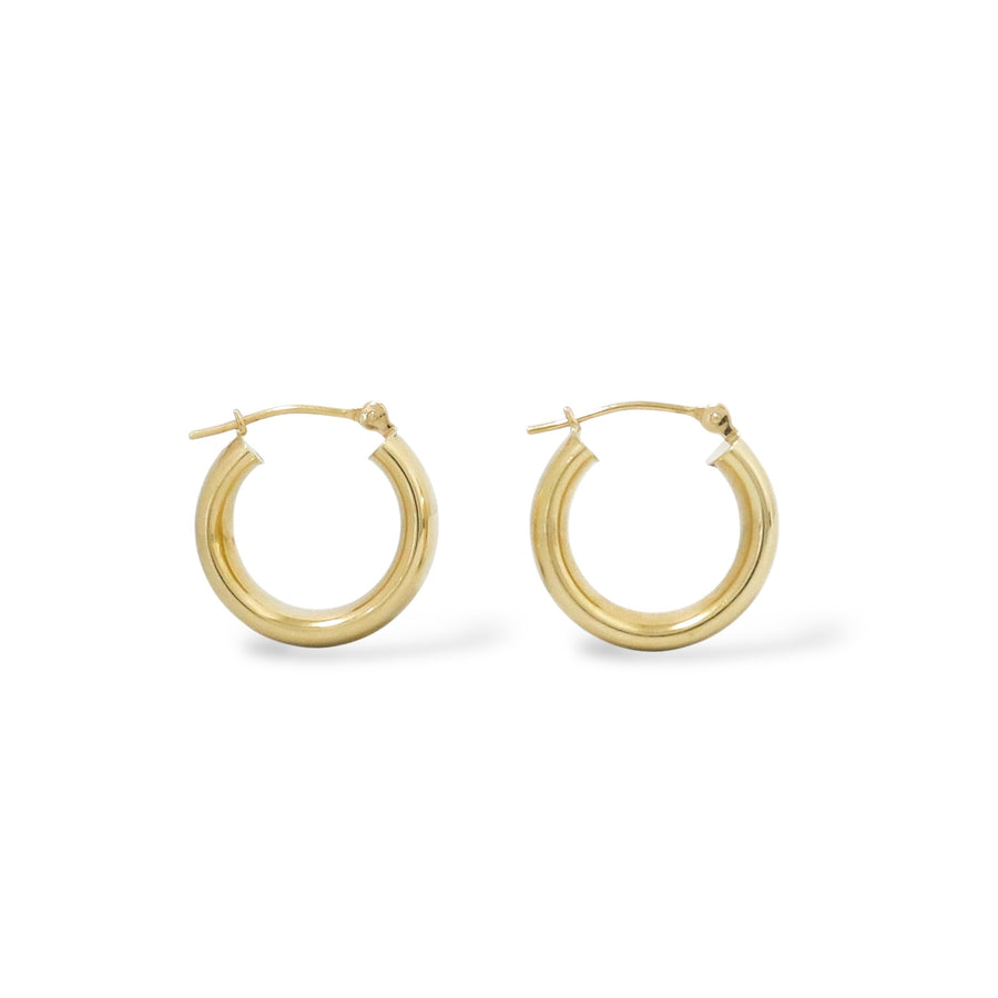 YELLOW GOLD SMOOTH HOOP EARRINGS