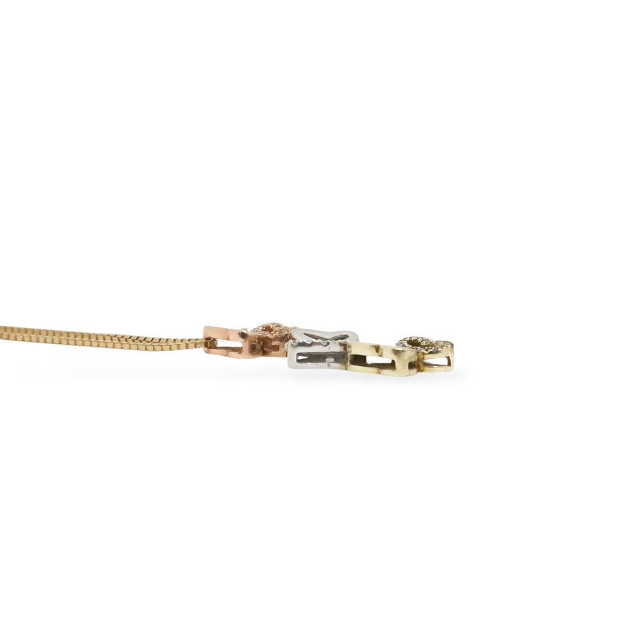 THREE BUTTERFLY DIAMOND PENDANT WITH NECKLACE