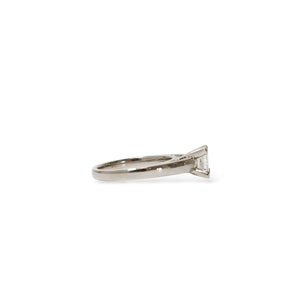 WHITE GOLD AND PLATINUM PRINCESS CUT NATURAL DIAMOND SOLITAIRE RING