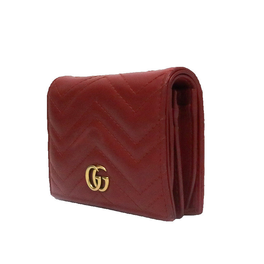 GUCCI GG MARMONT CARD CASE WALLET RED