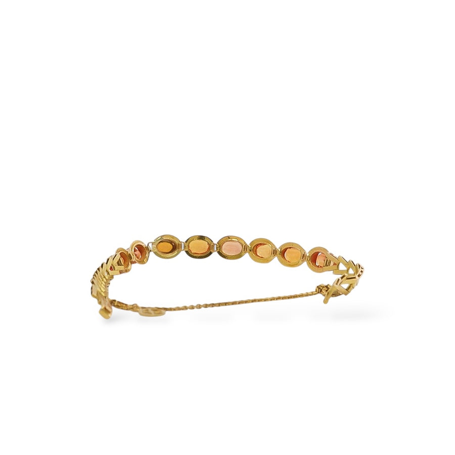 YELLOW GOLD ORANGE GARNET BRACELET