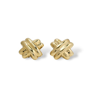 YELLOW GOLD CRISS CROSS EARRINGS