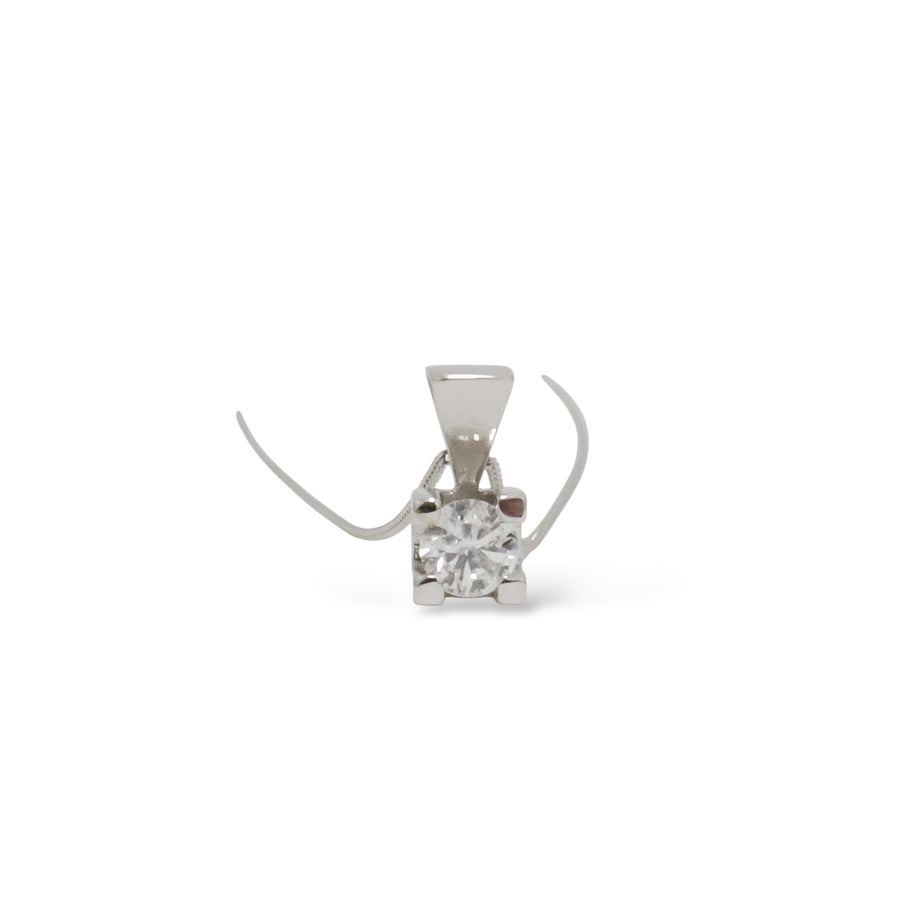 WHITE GOLD NATURAL DIAMOND PENDANT WITH NECKLACE