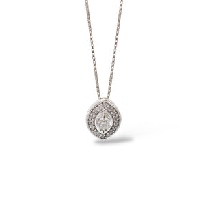 WHITE GOLD NATURAL DIAMONDS PENDANT WITH CHAIN