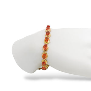 YELLOW GOLD ORANGE GARNET BRACELET