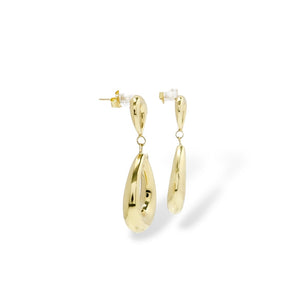 YELLOW GOLD TEAR DROP EARRINGS