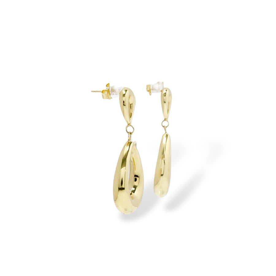 YELLOW GOLD TEAR DROP EARRINGS