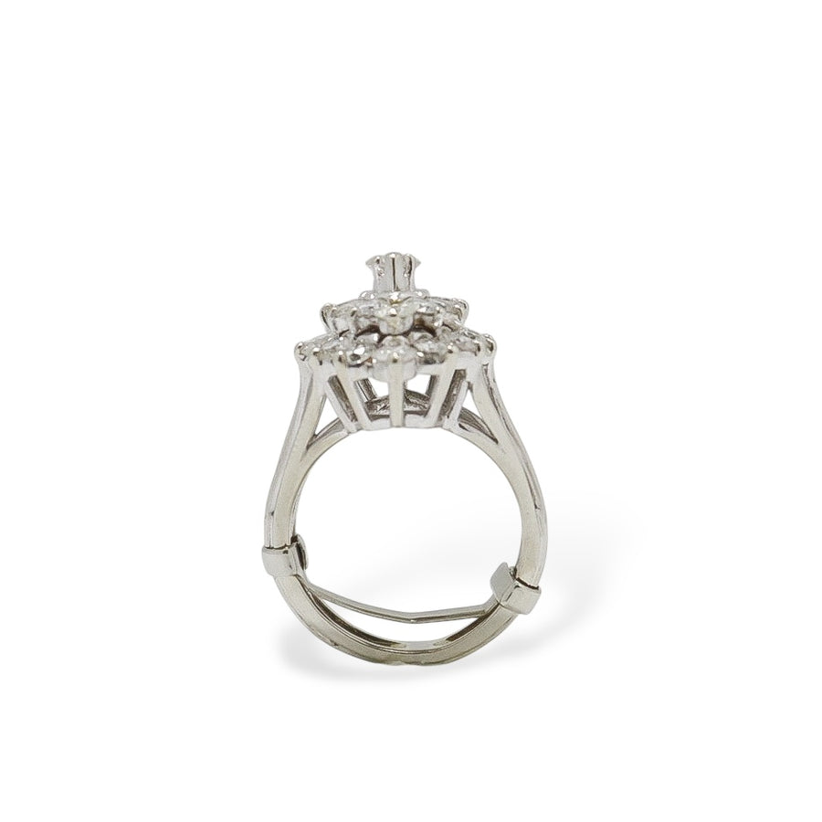 WHITE GOLD LADY'S DIAMON COCKTAIL RING