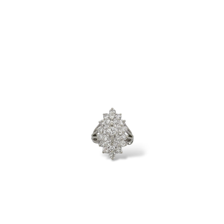 WHITE GOLD LADY'S DIAMON COCKTAIL RING