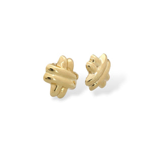 YELLOW GOLD CRISS CROSS EARRINGS