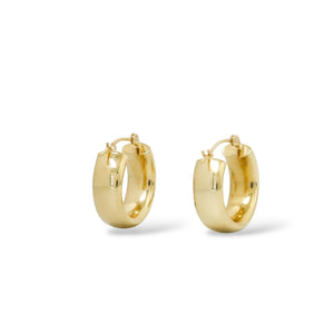 YELLOW GOLD SMOOTH HOOP EARRINGS