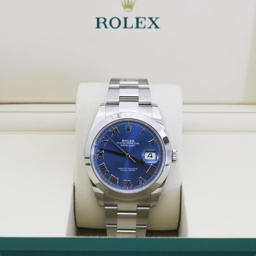 ROLEX DATEJUST 41 BLUE DIAL ROMAN NUMERALS