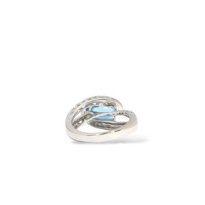 WHITE GOLD SWISS BLUE TOPAZ RING