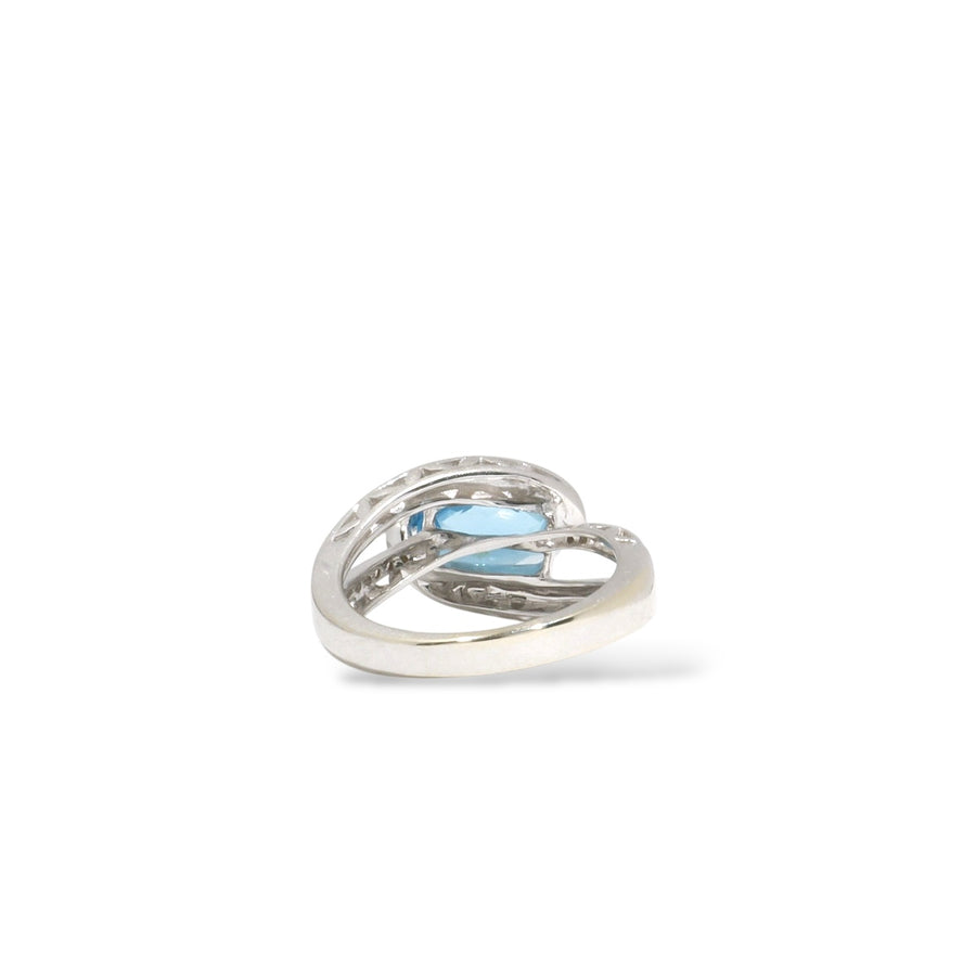 WHITE GOLD SWISS BLUE TOPAZ RING