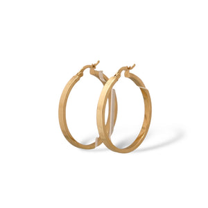YELLOW GOLD HOOP EARRINGS WITH SIMULATED SCREWS
