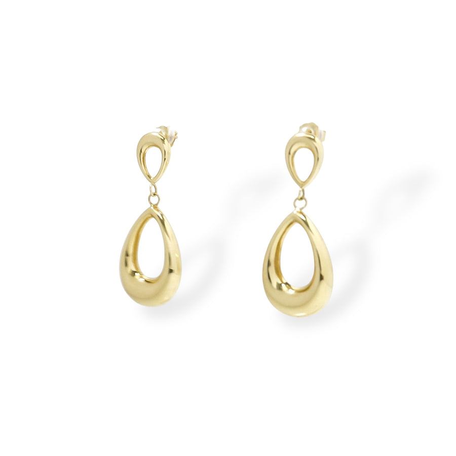 YELLOW GOLD TEAR DROP EARRINGS