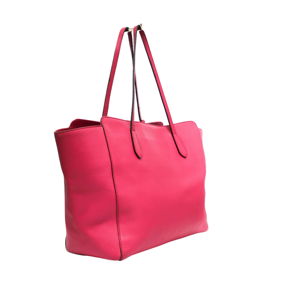 PREOWNED GUCCI LEATHER SWING MEDIUM TOTE