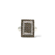 Load image into Gallery viewer, RECTANGULAR COCOA AND WHITE DIAMOND CLUSTER RING

