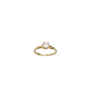 YELLOW GOLD NATURAL DIAMOND SOLITAIRE RING