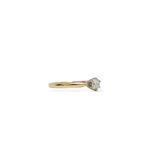 YELLOW GOLD NATURAL DIAMOND SOLITAIRE RING