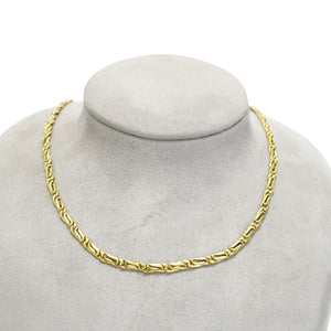 YELLOW GOLD WHEAT LINK NECKLACE