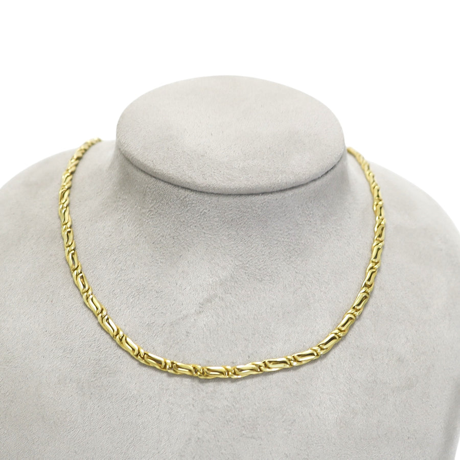 YELLOW GOLD WHEAT LINK NECKLACE