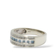 Load image into Gallery viewer, WHITE GOLD BLUE &amp; WHITE DIAMOND WEDDING BAND
