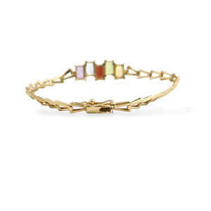 YELLOW GOLD NATURAL GEMSTONES BRACELET