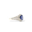 Load image into Gallery viewer, WHITE GOLD LADY'S RING WITH OVAL SAPPHIRE AND DIAMONDS "LE VIAN"

