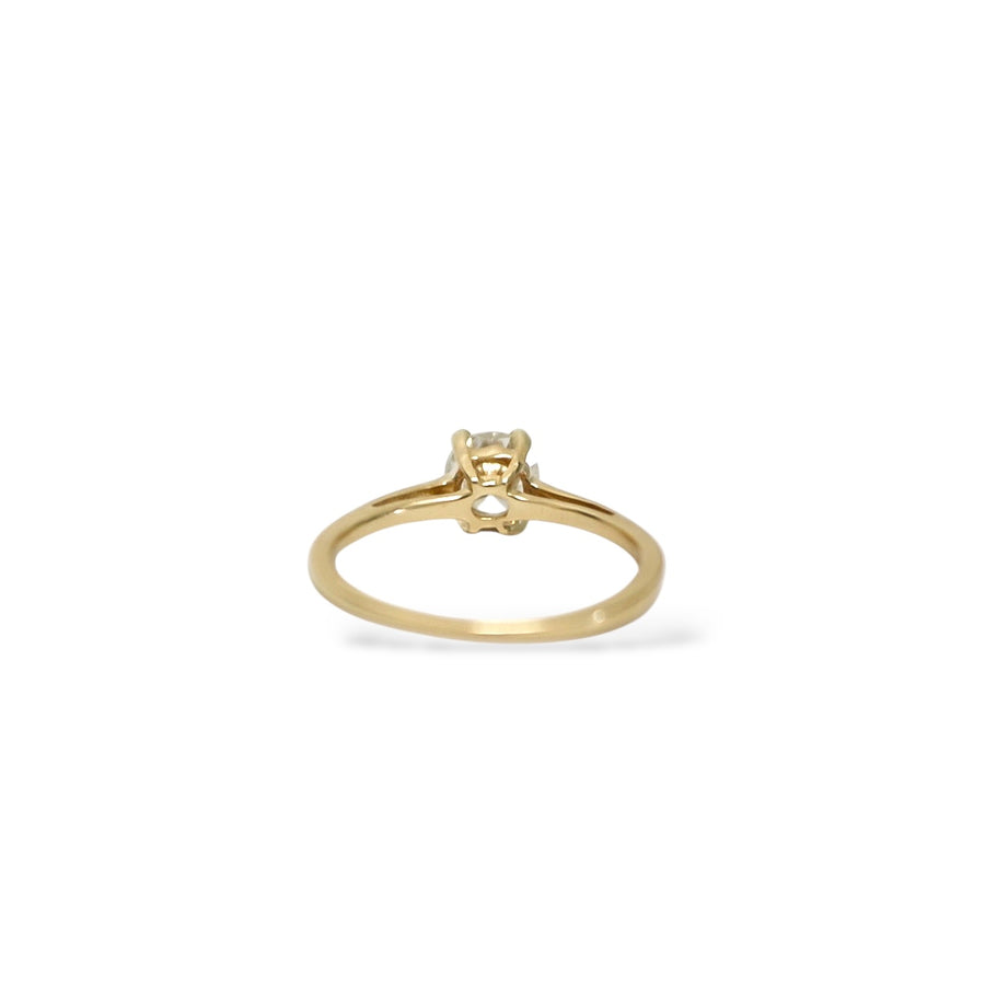 YELLOW GOLD NATURAL DIAMOND SOLITAIRE RING