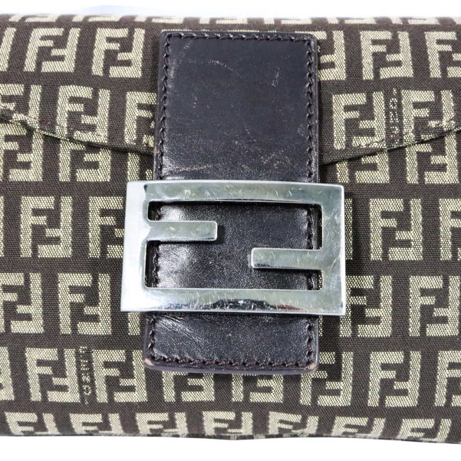 PREOWNED FENDI ZUCCHINO CANVAS BAGUETTE