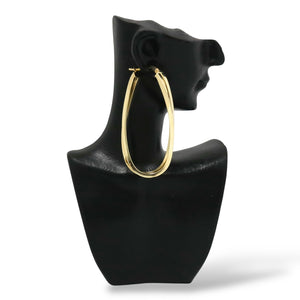 YELLOW GOLD TWO ROWS TWISTED HOOP EARRINGS