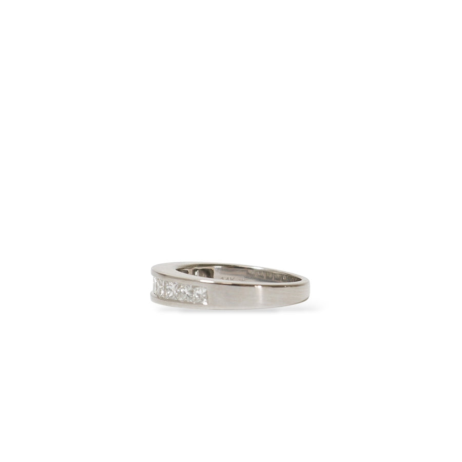 WHITE GOLD PRINCESS CUT NATURAL DIAMOND ANNIVERSARY RING