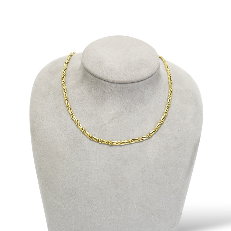 YELLOW GOLD WHEAT LINK NECKLACE