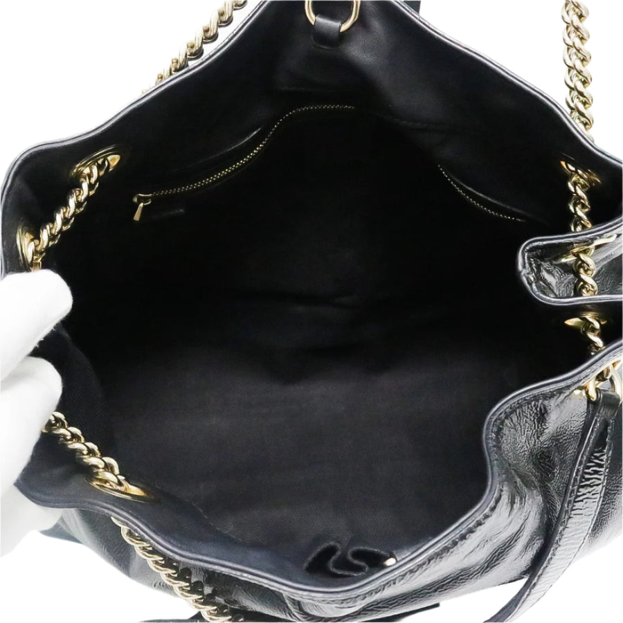 GUCCI SOHO HOBO PATENT LEATHER TOTE