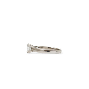 WHITE GOLD AND PLATINUM PRINCESS CUT NATURAL DIAMOND SOLITAIRE RING