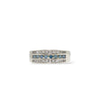 Load image into Gallery viewer, WHITE GOLD BLUE &amp; WHITE DIAMOND WEDDING BAND
