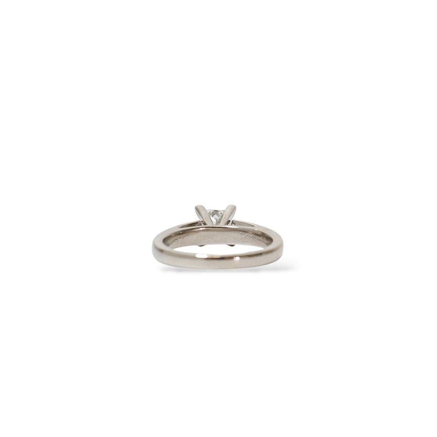 WHITE GOLD AND PLATINUM PRINCESS CUT NATURAL DIAMOND SOLITAIRE RING