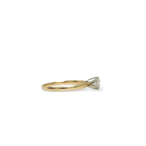 YELLOW GOLD NATURAL DIAMOND SOLITAIRE RING