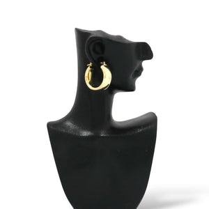 YELLOW GOLD SMOOTH HOOP EARRINGS