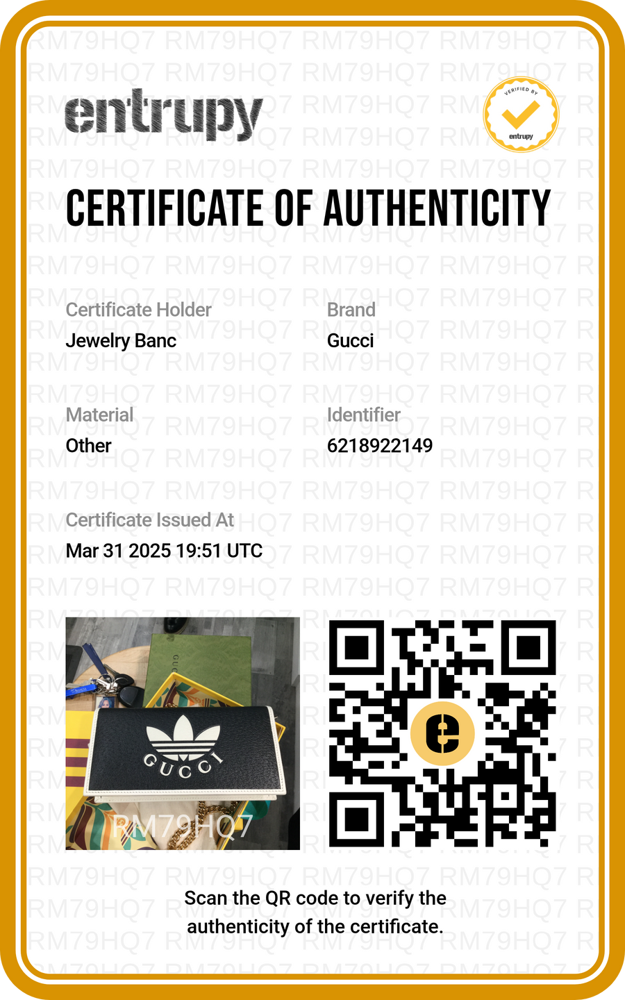 PREOWNED GUCCI ADIDAS CHAIN WALLET