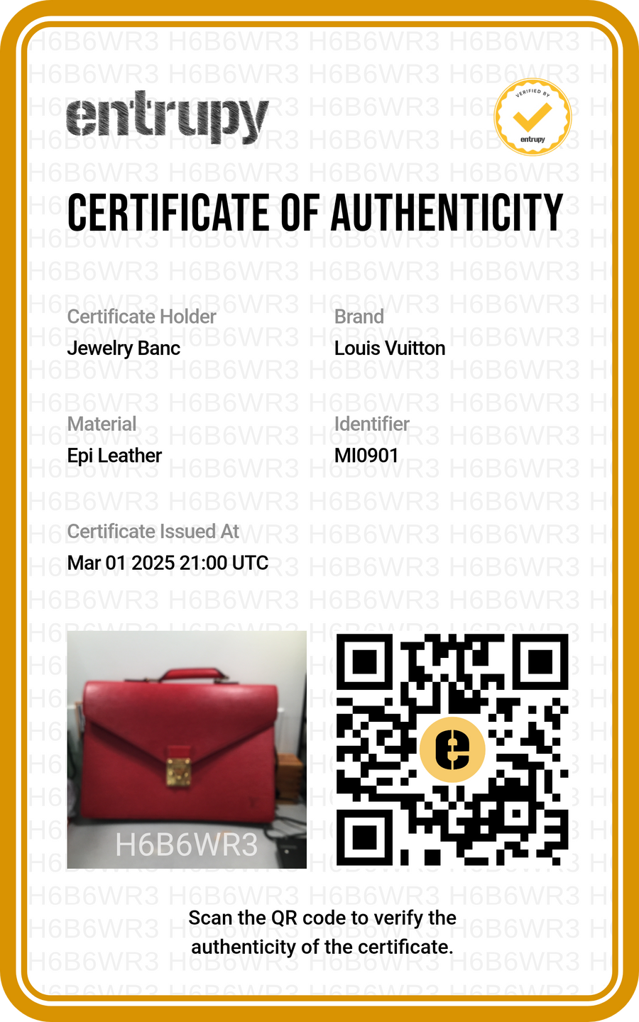 PREOWNED LOUIS VUITTON SERVIETTE CONSEILLER RED EPI