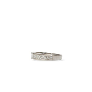 WHITE GOLD PRINCESS CUT NATURAL DIAMOND ANNIVERSARY RING