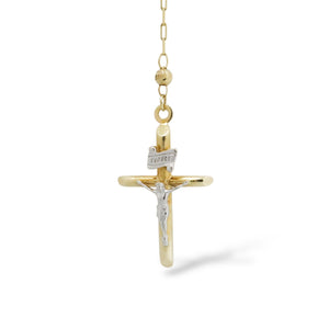 THREE TONE ROSARY NECKLACE