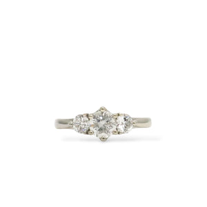 WHITE GOLD PAST PRESENT FUTURE LADY'S RING WITH NATURAL DIAMONDS