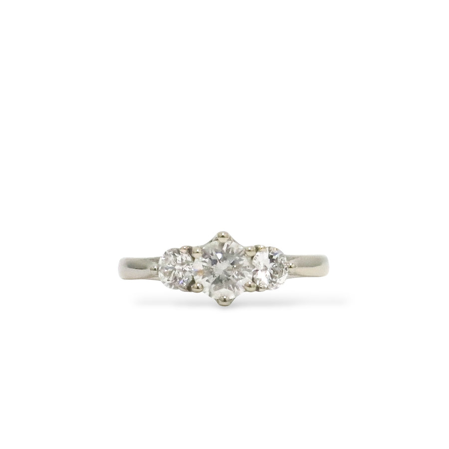 WHITE GOLD PAST PRESENT FUTURE LADY'S RING WITH NATURAL DIAMONDS