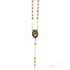 THREE TONE ROSARY NECKLACE
