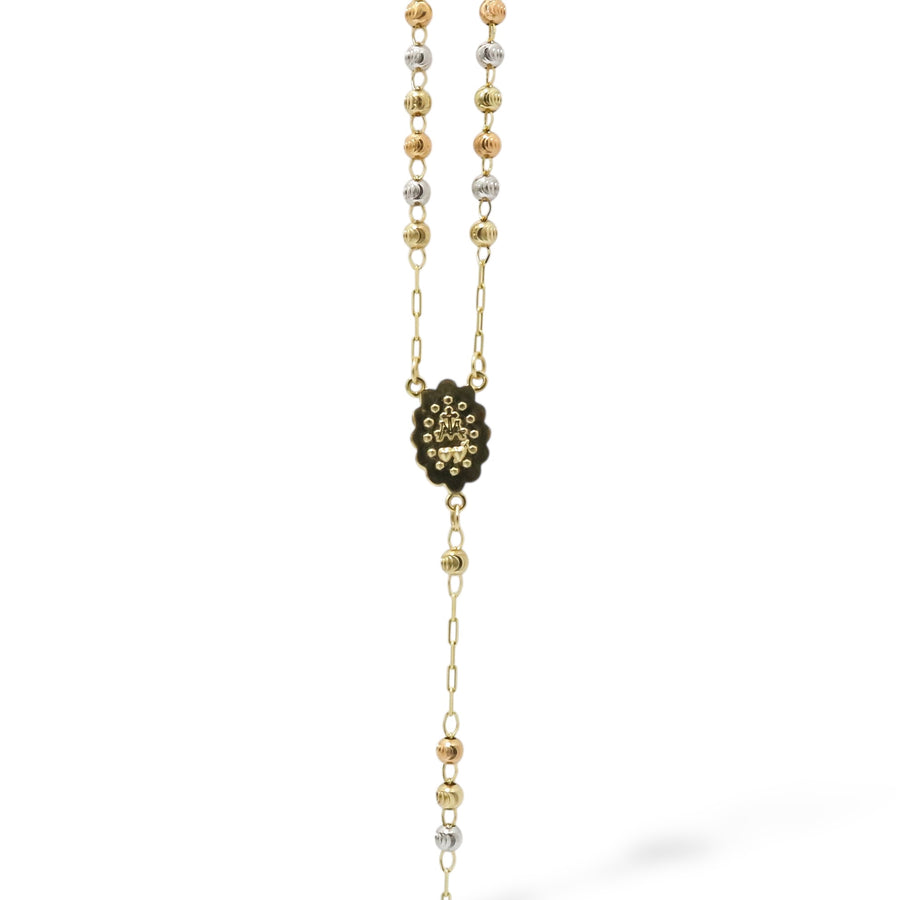 THREE TONE ROSARY NECKLACE